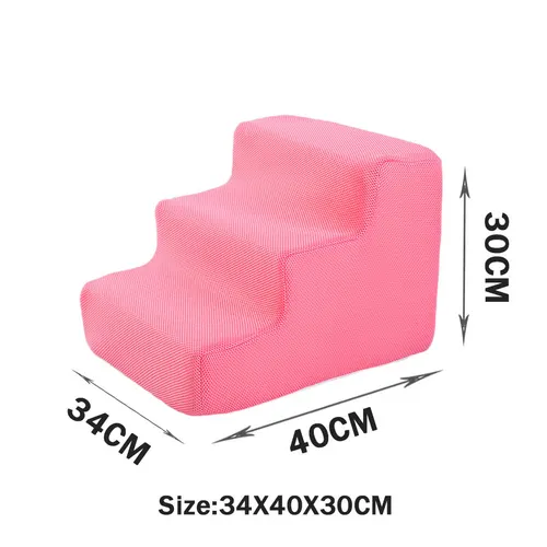 Pet Cat Sofa Steps Folding Non slip Dog Ladder Small Three Pink - Shop at LoveMi