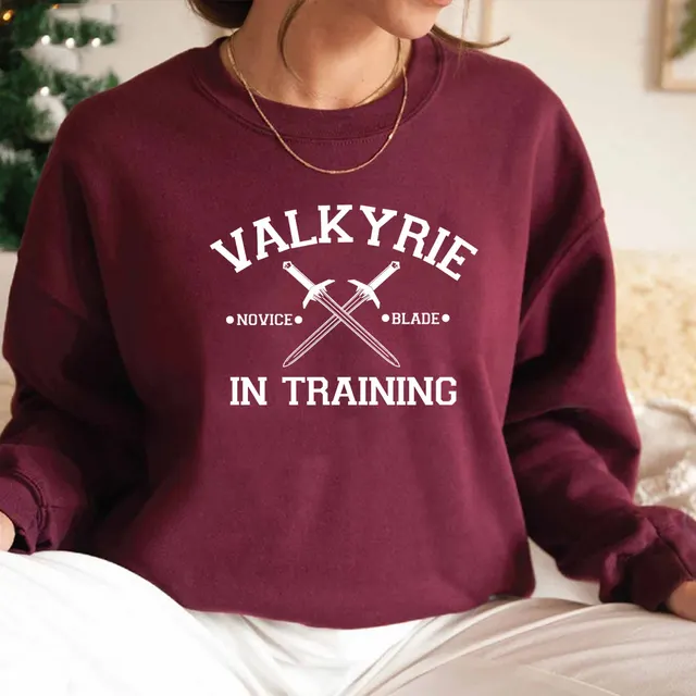 Valkyrie In Training SweatShirt Sarah J Maas Burgundy - Shop at LoveMi