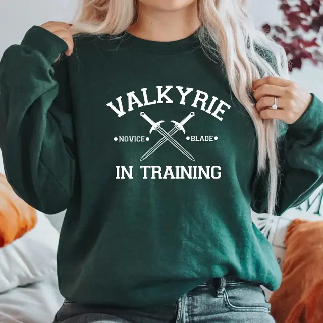 Valkyrie In Training SweatShirt Sarah J Maas Darkgreen - Shop at LoveMi