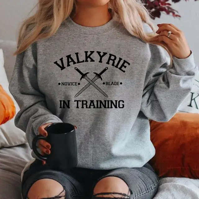 Valkyrie In Training SweatShirt Sarah J Maas Gray - Shop at LoveMi