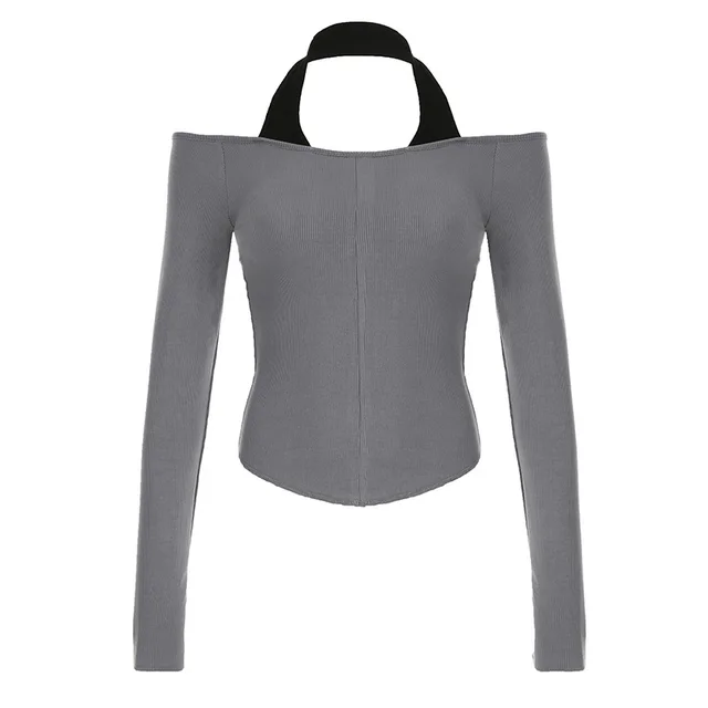 Harajuku Style Casual Versatile Bottoming Top Women Gray - Shop at LoveMi