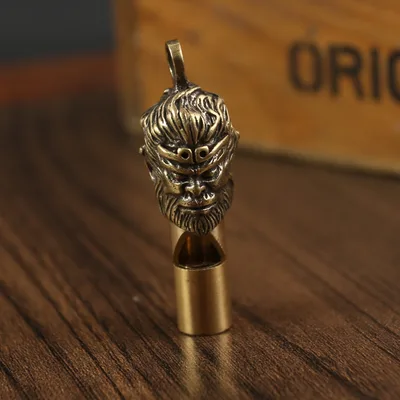 Outdoor Metal Brass Whistle Keychain Pendant Monkey Head Whistle - Shop at LoveMi