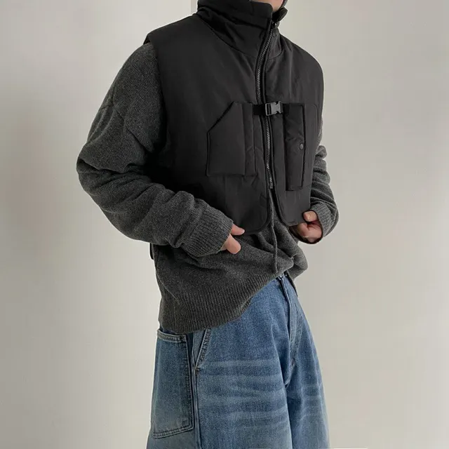 Korean Style Loose Casual Waistcoat Jacket Black - Shop at LoveMi