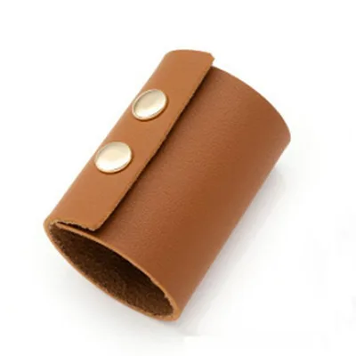 Women's Retro Buckle Leather Hair Ring Light Brown - Shop at LoveMi