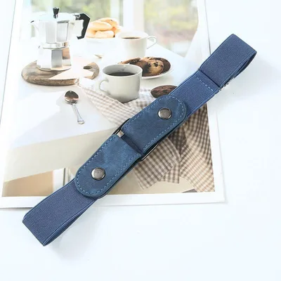 Women's Elastic Non porous Decorative All matching Jeans Belt Blue - Shop at LoveMi