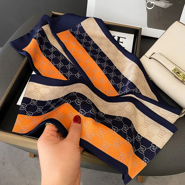 Ink Painting Boxer Small Silk Scarf Fashion Decoration No 27 Orange - Shop at LoveMi