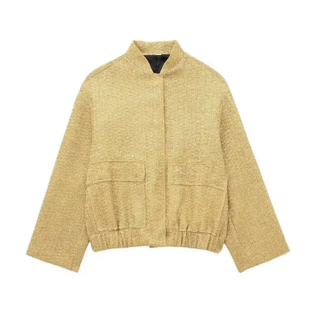 Series Beads Decoration Coat For Women Yellow - Shop at LoveMi
