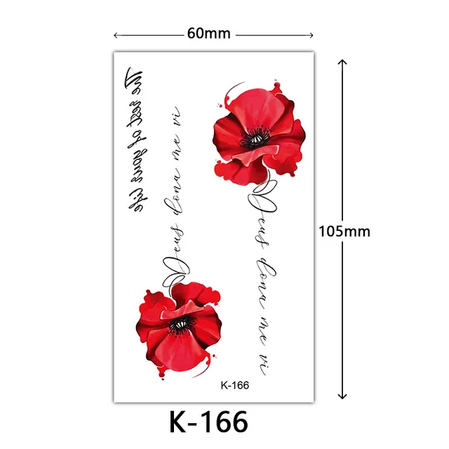 Tattoo Stickers English Letters Flowers Butterfly Sketch Lines Waterproof Tattoo K166 - Shop at LoveMi
