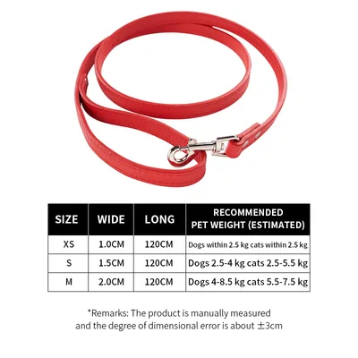 Pet Cat Pulling Rope Dog PU Leather Dog Chain Traction Belt Outing Cat Pulling Rope Dog Leash Red - Shop at LoveMi