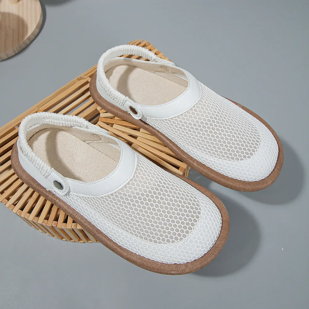 Fashionable New Mesh Closed Toe Sandals For Women White - Shop at LoveMi
