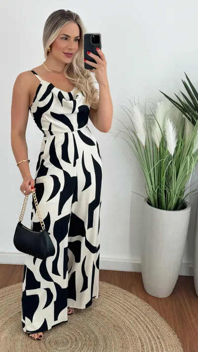 Fashion Vacation Style Suspender One piece Trousers White - Shop at LoveMi