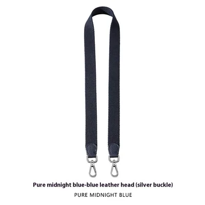 Canvas Broadband Solid Color Backpack Shoulder Strap 5X95Cm Blue Leather Silver - Shop at LoveMi