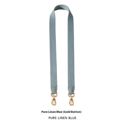 Canvas Broadband Solid Color Backpack Shoulder Strap 5X95Cm Linen Blue Gold - Shop at LoveMi