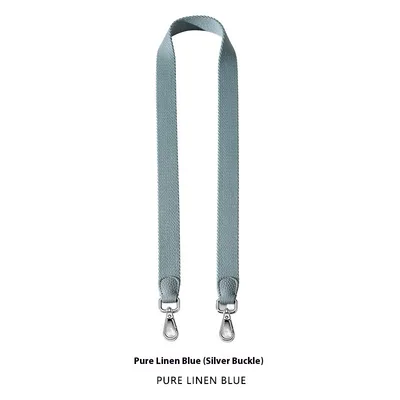 Canvas Broadband Solid Color Backpack Shoulder Strap 5X95Cm Linen Blue Silver - Shop at LoveMi