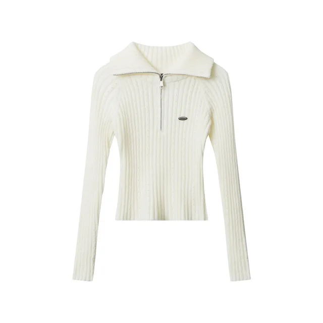 Women's Striped Knitted Cardigan Slim Top Beige - Shop at LoveMi