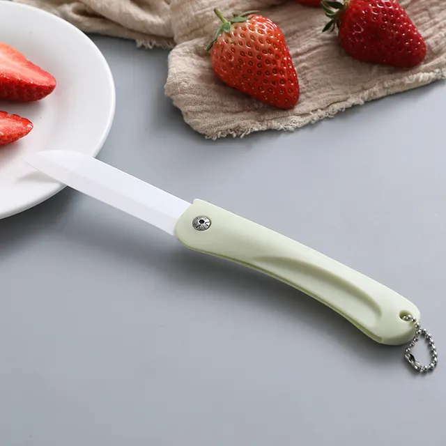Portable Peeling Fruit Ceramic Folding Knife Green - Shop at LoveMi