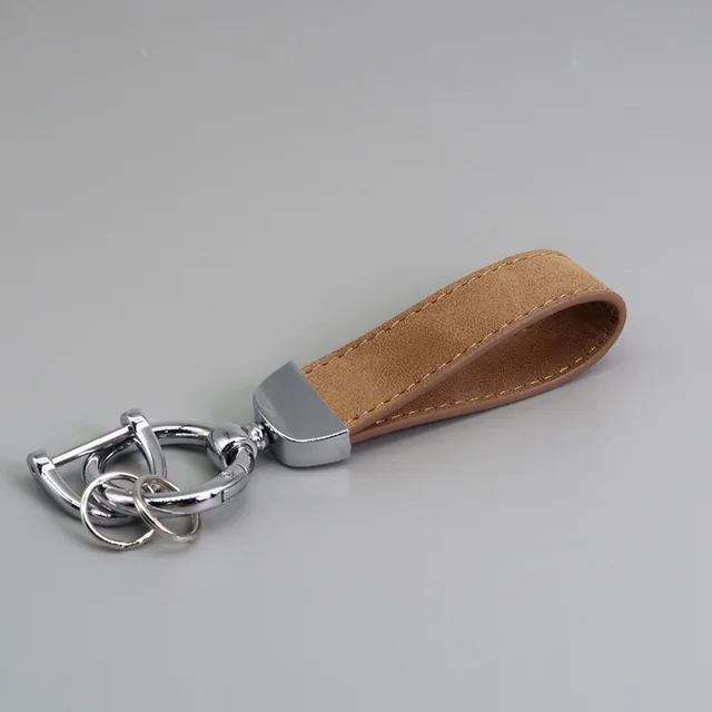 Suede Car Hardware Anti lost Keychain Silver Coffee - Shop at LoveMi
