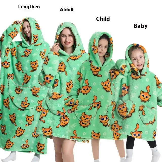 Sweater Hooded Thickened Plus sized Men's And Women's Homewear Cute Cat - Shop at LoveMi