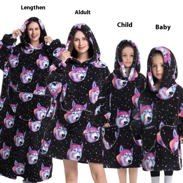 Sweater Hooded Thickened Plus sized Men's And Women's Homewear Funny Dog Head - Shop at LoveMi