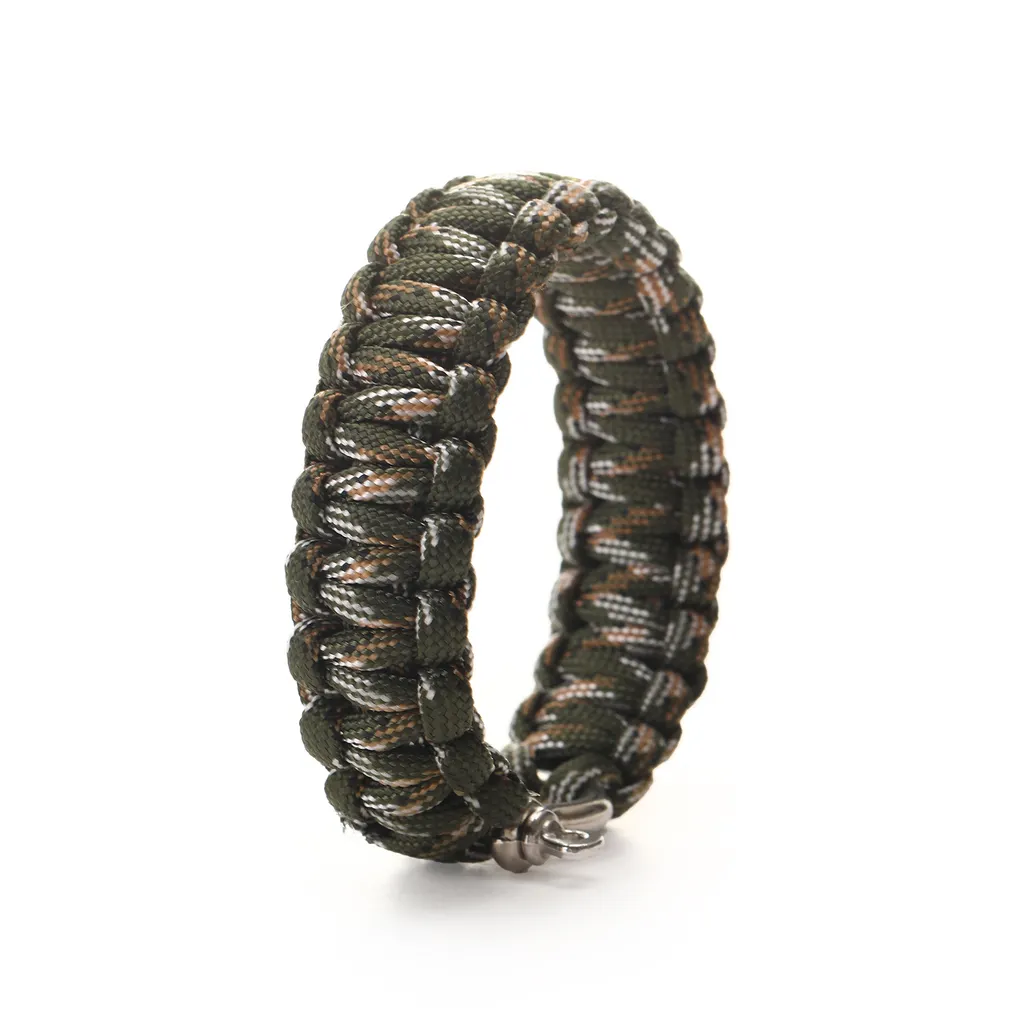 Outdoor O-buckle Paracord Bracelet Seven-core Umbrella Rope Woven Survival Bracelet - Army Green Camouflage