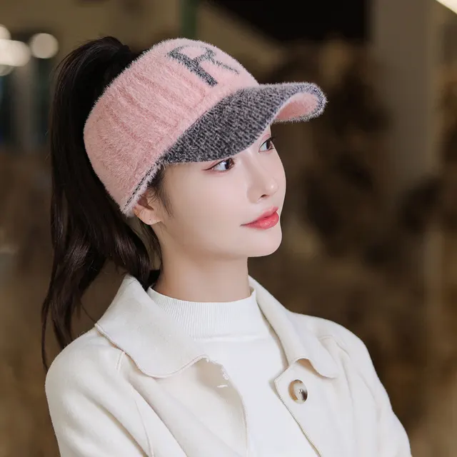 Autumn And Winter New Hat Female Fashion Alphabet Knitting Woolen Cap Mm601 Pink - Shop at LoveMi