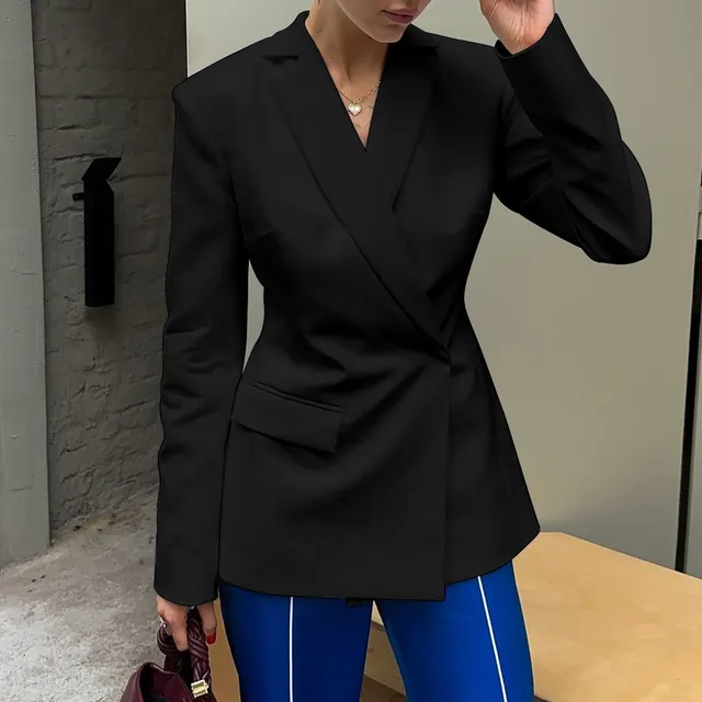 Sexy No Back Slim Fit Long Sleeve Suit Coat Black - Shop at LoveMi