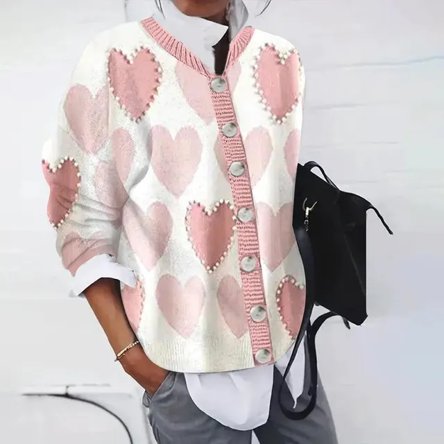 Round Neck Soft Sweater Casual Coat Knitted Pink - Shop at LoveMi