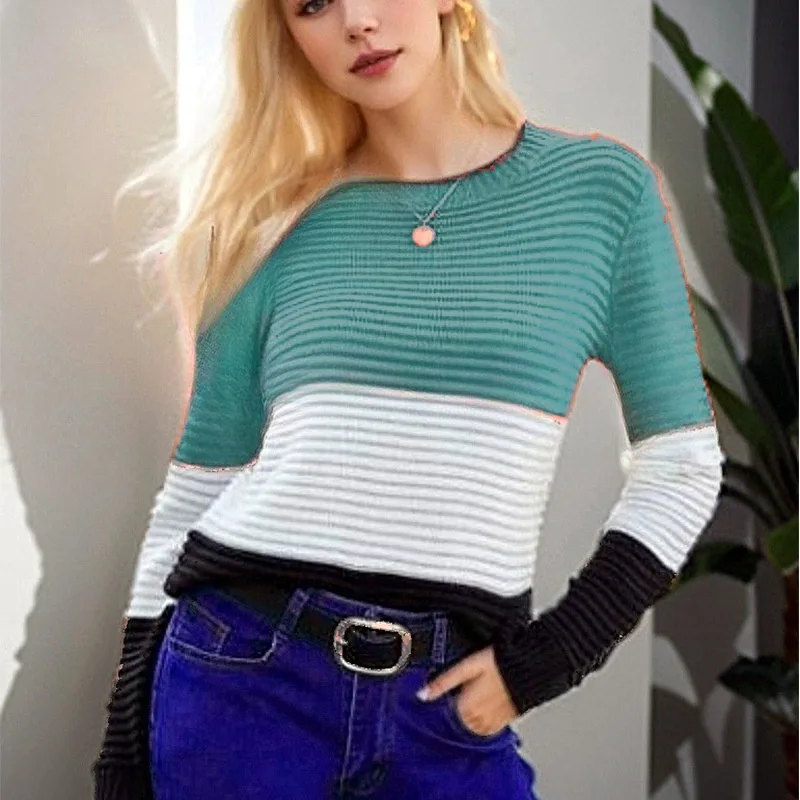 Women's Knitwear Top Elegance Retro Slim fit Figure Flattering Sweater Emerald Xl - Shop at LoveMi