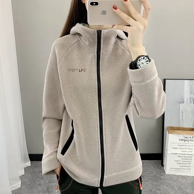 Autumn And Winter Fleece Sweater Women's Cardigan Hooded Coat Silk Mist - Shop at LoveMi