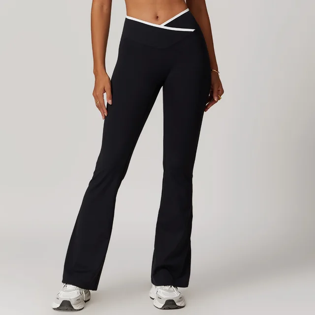 Women's Skinny Yoga Pants Micro pull Cross High Waist Advanced Black - Shop at LoveMi