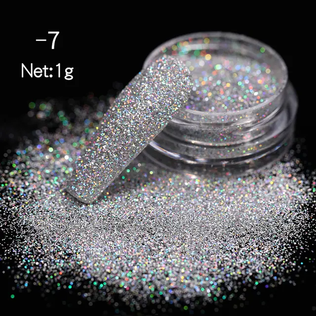 DIY Nail Powder Magic Color Nail Shimmering Powder Woolen Gradient Nail Art Blooming Style7 - Shop at LoveMi