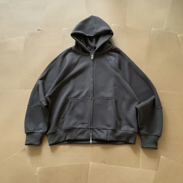 Loose Basic Solid Color Hoodie Coat Iron Gray - Shop at LoveMi