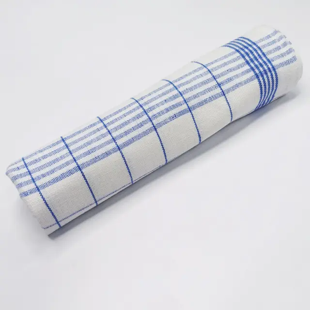European And American Classic Linen Cotton Yarn dyed Plaid Kitchen Towel Blue Pure Cotton - Shop at LoveMi