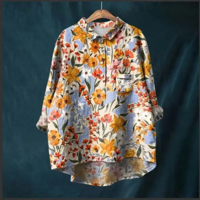 Graffiti Printing Lapel Single Breasted Long Sleeve Shirt Twm157819 - Shop at LoveMi