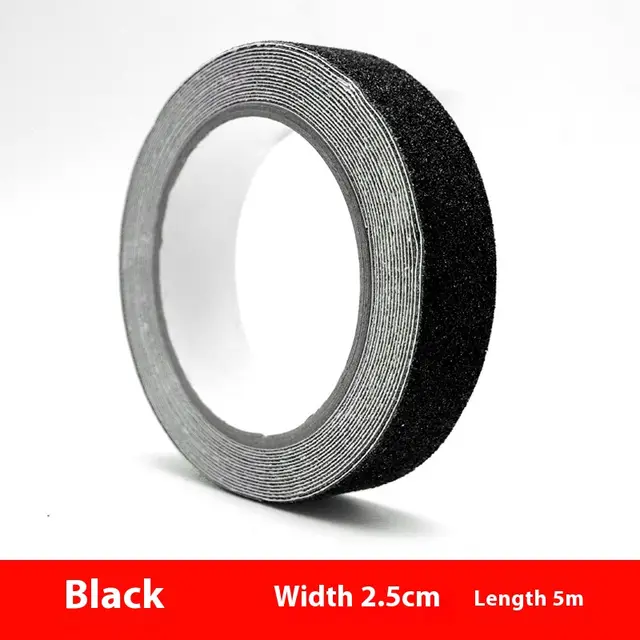 Anti slip Bar Seamless Stair Steps Pvc Anti slip Tape Waterproof And Hard wearing Adhesive Strip Matte Black 5Cmx5M - Shop at LoveMi