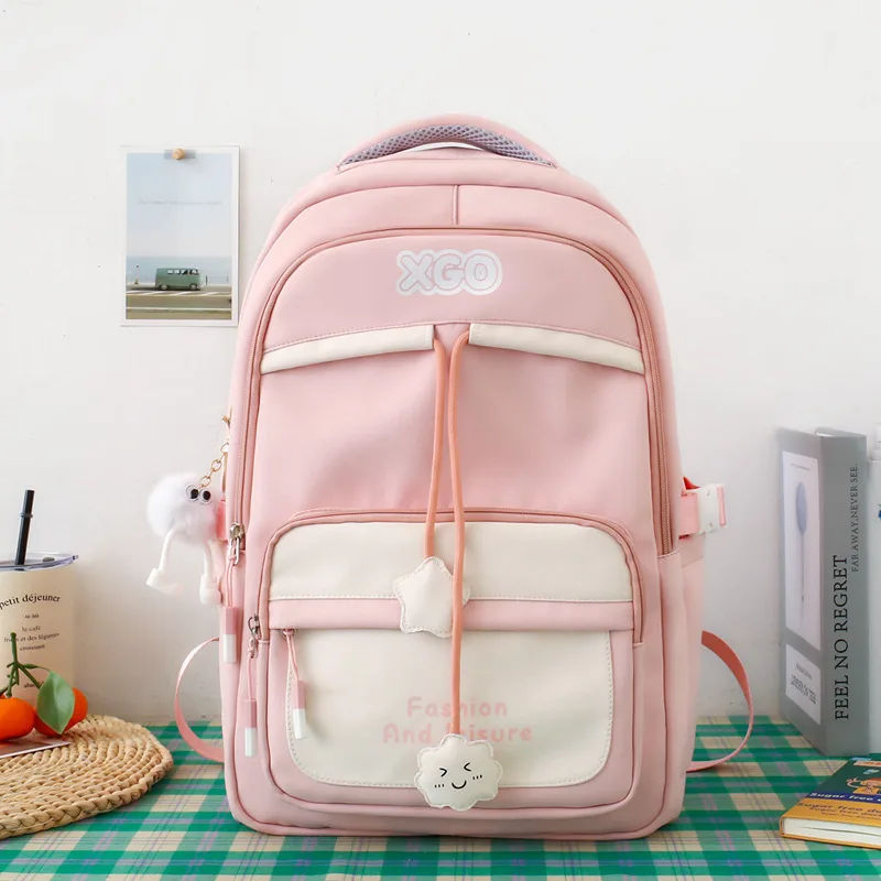 Men's And Women's Same Fashion All match Backpack Large Capacity Pink - Shop at LoveMi