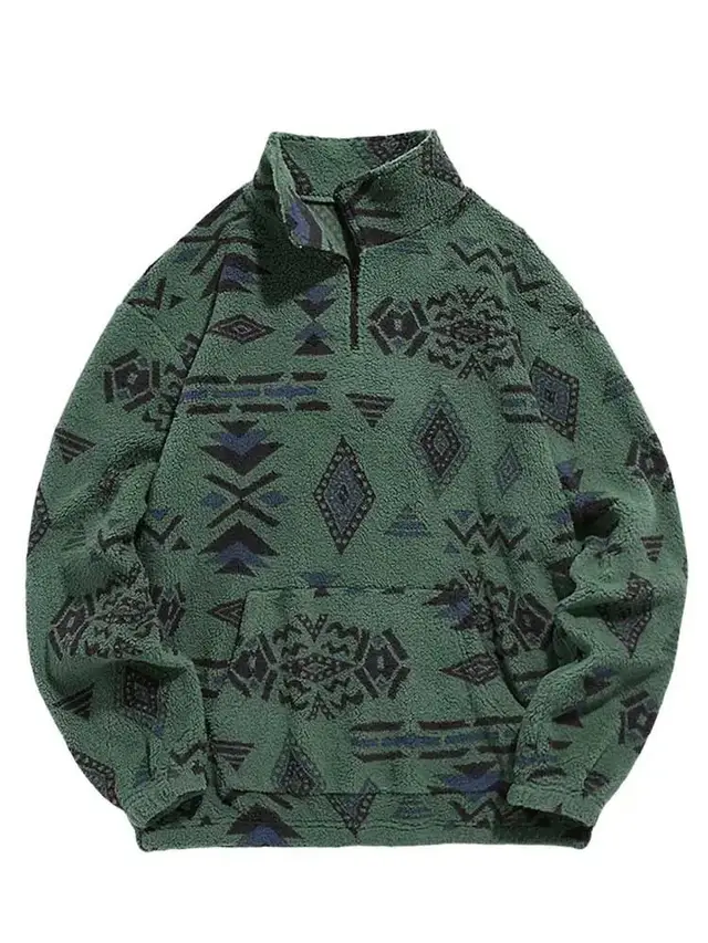Men's Fleece Zip Up Sweatshirt Green - Shop at LoveMi