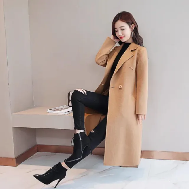 Mid length Plus Size Loose Overcoat Camel - Shop at LoveMi