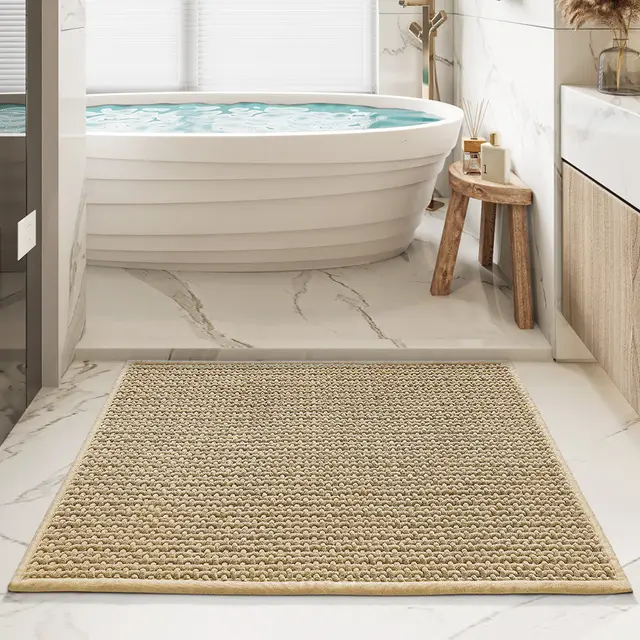 Bathroom Floor Mat With Strong Absorbent Foot Pad Muller Garden Khaki - Shop at LoveMi