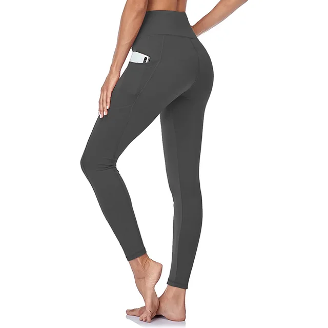 High Waist Belly Contracting Yoga Pants Soft Sports Abdominal Pants Dark Gray Grey - Shop at LoveMi