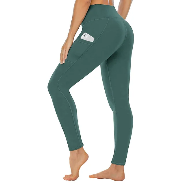 High Waist Belly Contracting Yoga Pants Soft Sports Abdominal Pants Dark Green - Shop at LoveMi