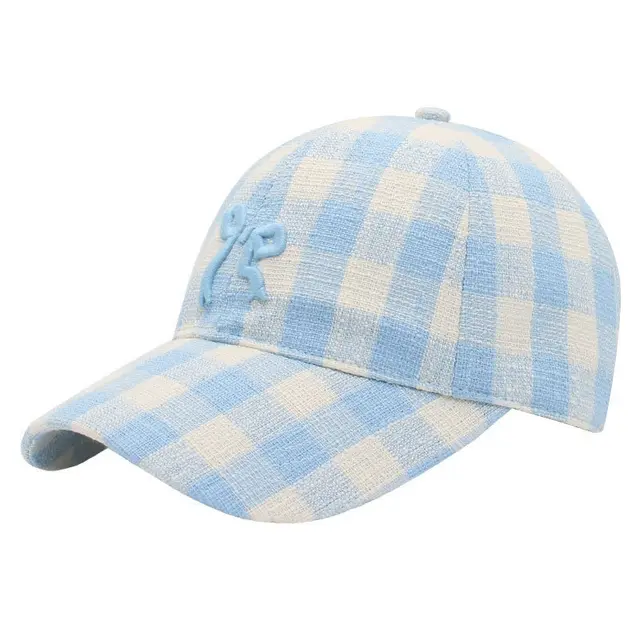 Spring Three dimensional Embroidery Bow Baseball Cap Women's Fashionable Peaked Cap Sun Protection Hat Sky Blue - Shop at LoveMi