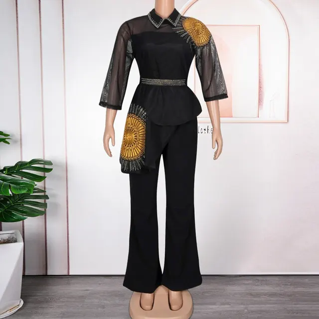 Women's Clothing Adult Lady Like Woman Long Blouse And Pants Autumn Women's Suit Black - Shop at LoveMi