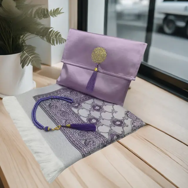 Prayer Mat Beads Suit Hand Back Gift Packing Cloth Bag Hand Gift Travel Bag Muslim Prayer Carpet Light Purple - Shop at LoveMi
