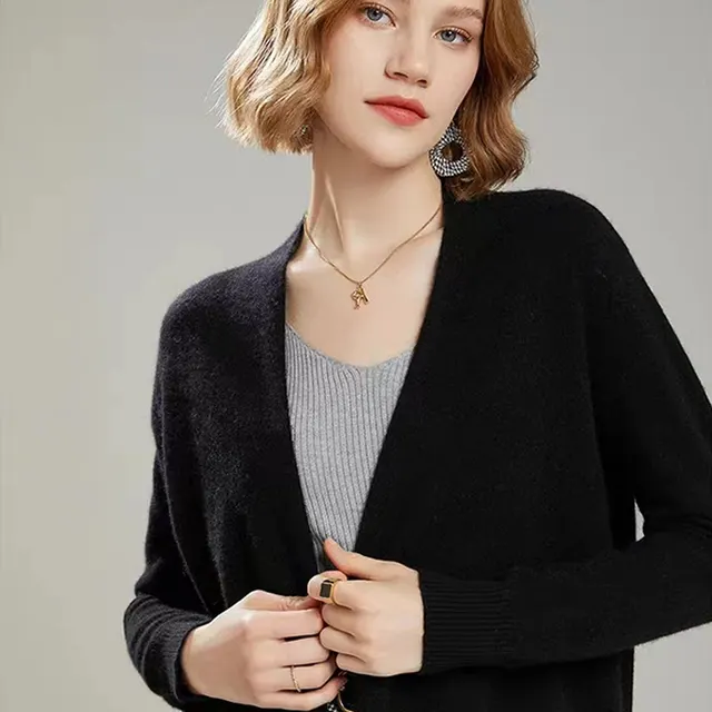 Long Sleeve Sweater Coat Knitted Top Black - Shop at LoveMi