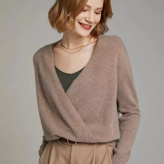 Long Sleeve Sweater Coat Knitted Top Camel - Shop at LoveMi