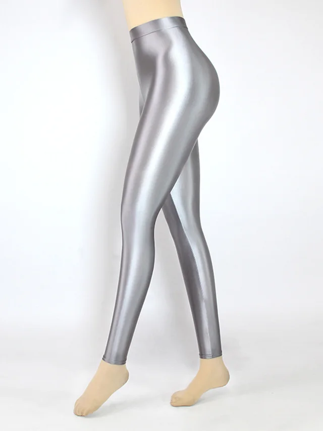 High Waist Women's Outer Wear High Elastic Cropped Leggings Yoga Exercise Light Gray - Shop at LoveMi