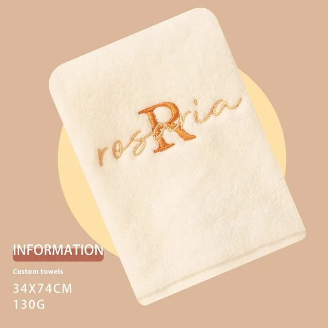 Pure Cotton Soft Towel With Creative Embroidery Name Accompanied By Heartfelt Gift White - Shop at LoveMi