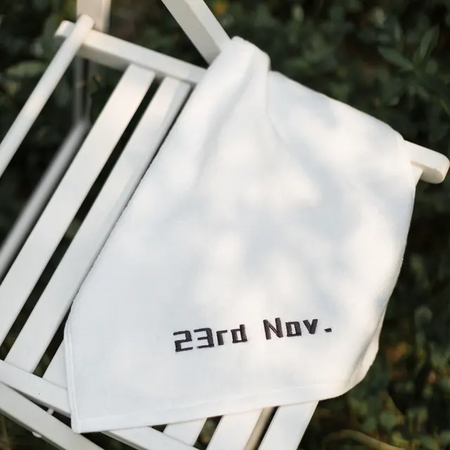 Customized Towels With Birthday Embroidery White Date Customization - Shop at LoveMi