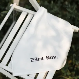 Customized Towels With Birthday Embroidery - White Date Customization